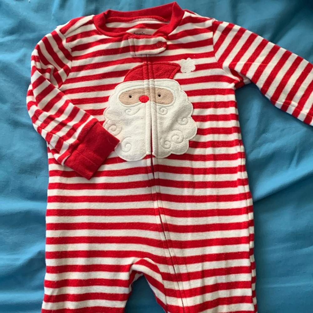 6M Red & White Striped Santa Christmas/Holiday PJs